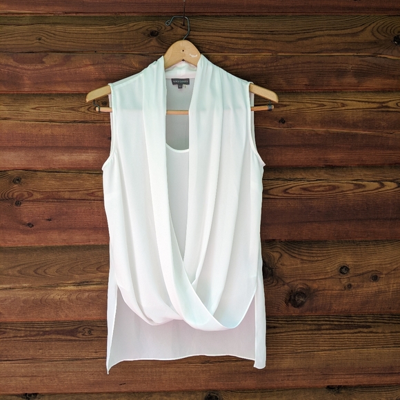 Vince camuto woman's white sleeveless blouse. - Picture 2 of 6